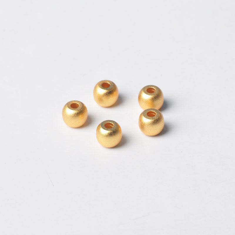 High Retention Sand Gold Barrel Beads: DIY Bracelet Spacer & Apple Bead Accessories