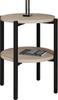 Stolik Nocny Okrągły Loft Z Półką 35X35X46 Cm Metalowy Czarny
