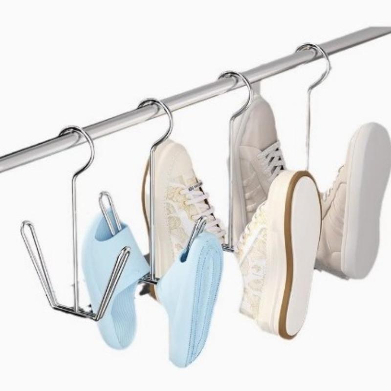 10/5/1pcs Stainless Steel Shoe Drying RackOutdoor Household Multi-functional Hanging and Drying Slippers Hook