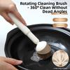Creative Rotatable Pot Scrubber Long Handle Cookware Cleaner Brush  Kitchen Use