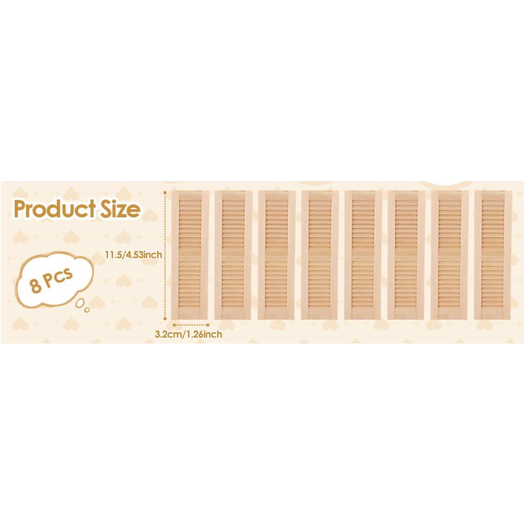 1/12 Dollhouse Miniature Blinds Realistic Wood Shutters For Small Window Easy Installation Scene Display Accessories