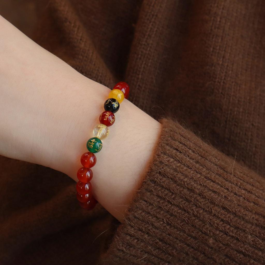 Natural black agate bracelet, red agate bracelet.fashion women daily jewelry gift