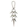 Pointed Keychain with Silver-Tone Hanging Elements, Connected-Ring Construction, and Snap Hook for Grouping Keys or Decorating Bags and Zippers