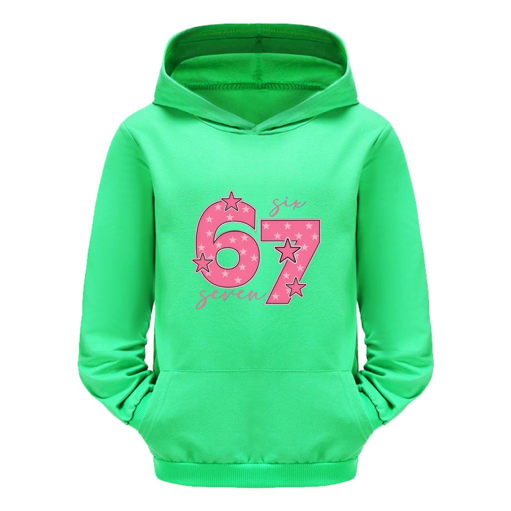 5291 Kids Boys Girls Steal a Brainrot 67 Printed Multi-color Long Sleeves Hoodies