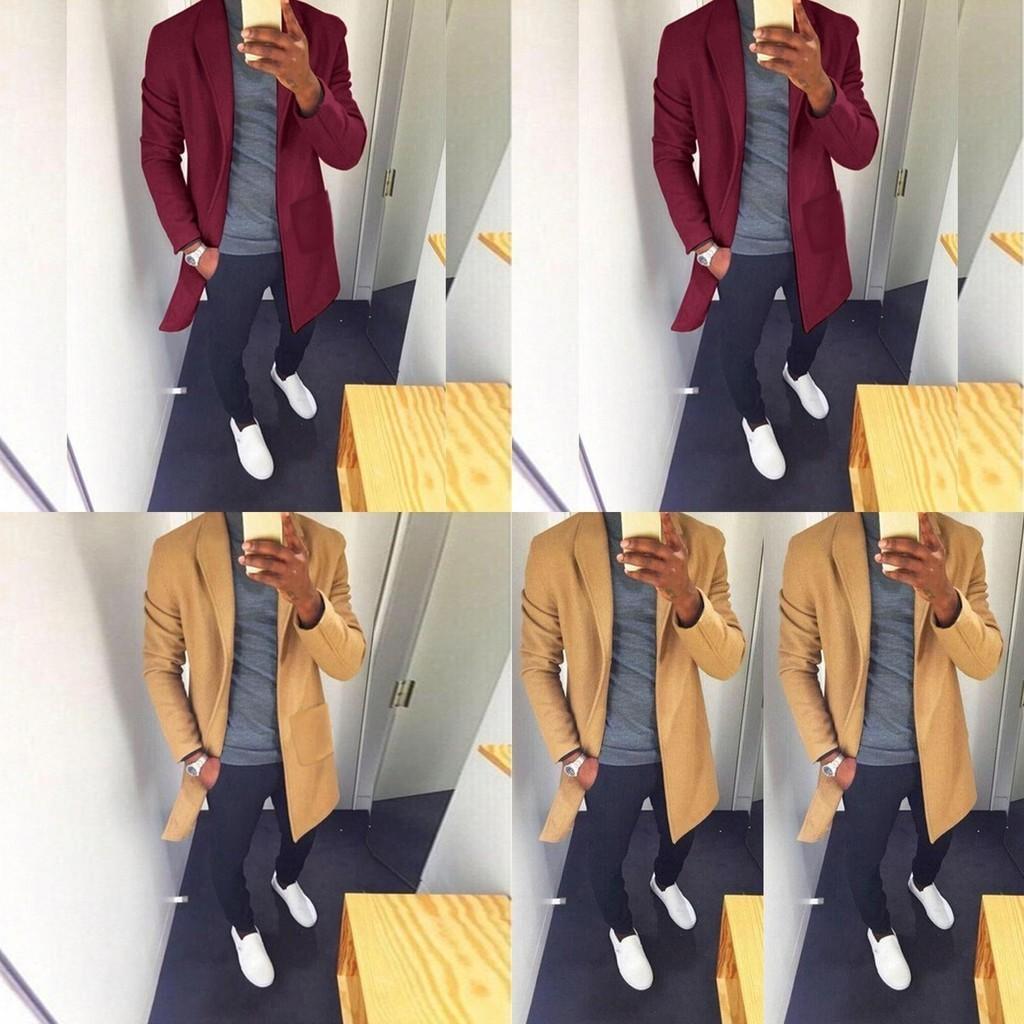Men's Winter Warm Slim Trench Coat Cardigan For Stylish Formal Outfits