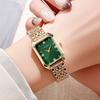 1pc Women's Fashion Quartz Watch, Simple Dial Square, High-Quality Gold Plated, Stainless Steel Strap, Suitable For Birthday, Anniversary