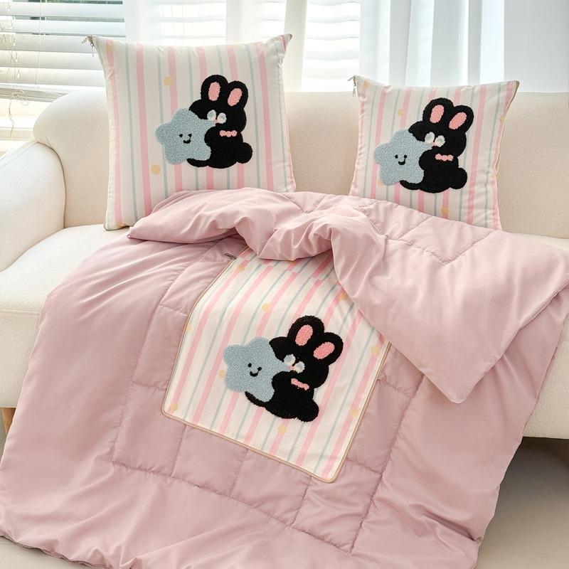 

High Quality Cute Cartoon Quilt for Summer Air Conditioner Quilt Soft Breathable 2-in-1 Blanke Foldable Blanket Business Gifts 40x40cm(100x150cm)
