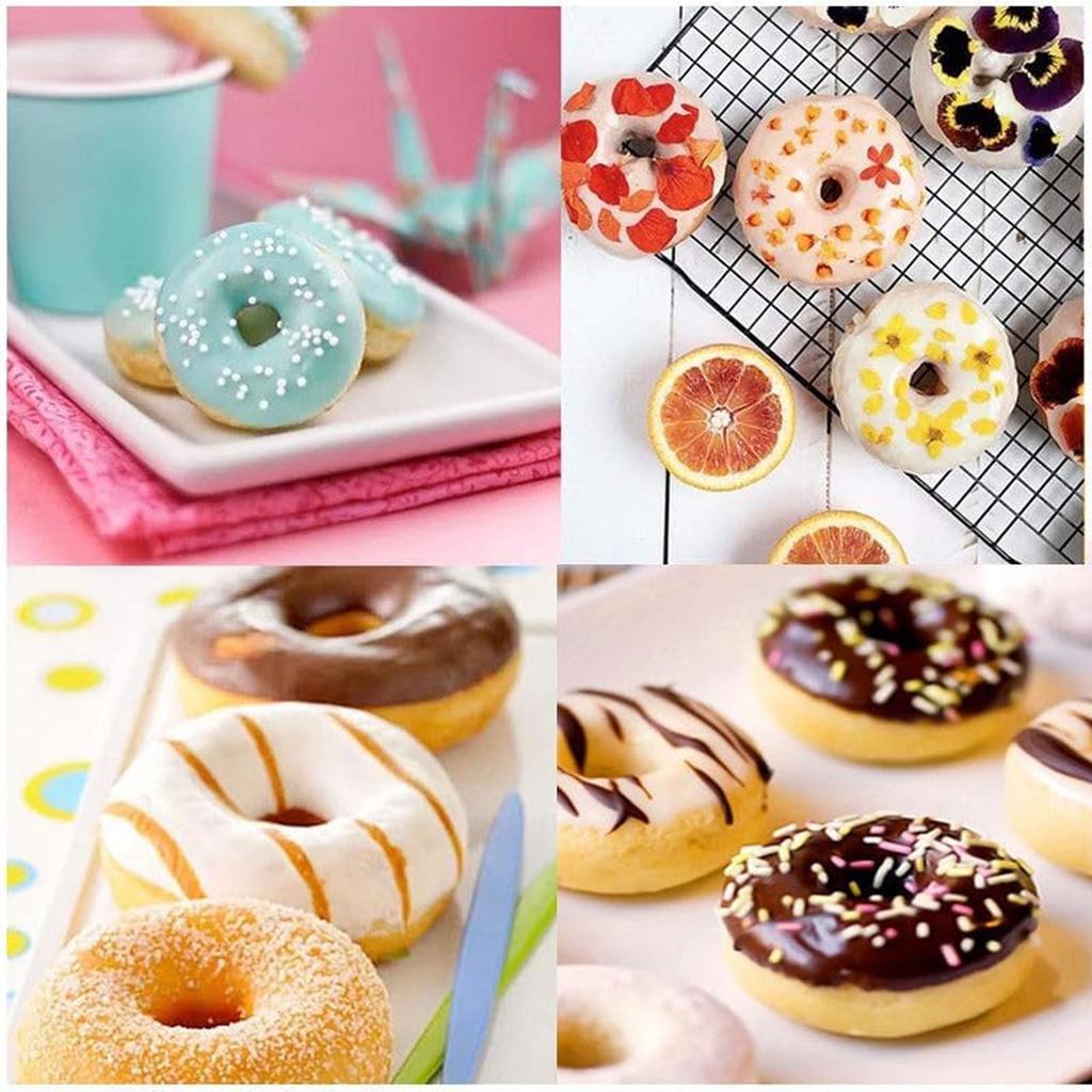 Axroad Mall 6-Compartment Heat-Resistant BPA-Free Silicone Donut Mold Set - 3 Colors, 27.5 x 17.5 x 3 cm, for Donuts, Cakes, Cookies, Muffins
