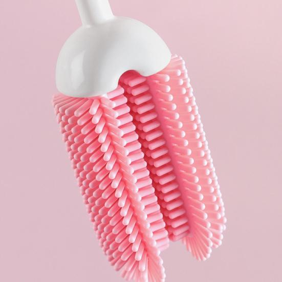 Cleaning Brush with Extended Handle Soft Food-Grade Silicone Head Baby Feeding Bottle Brush Family Bottle Cleaning Tool