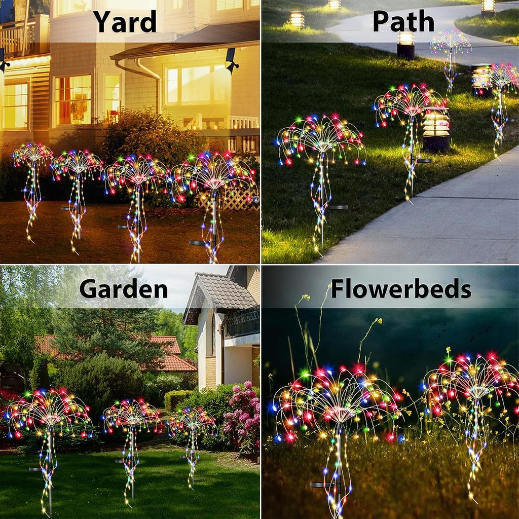 Solar Firework Light,Firefly Light,Solar Jellyfish Light Lawn 8Mode For Garden Patio Walkway Pathway Party Wedding Decor