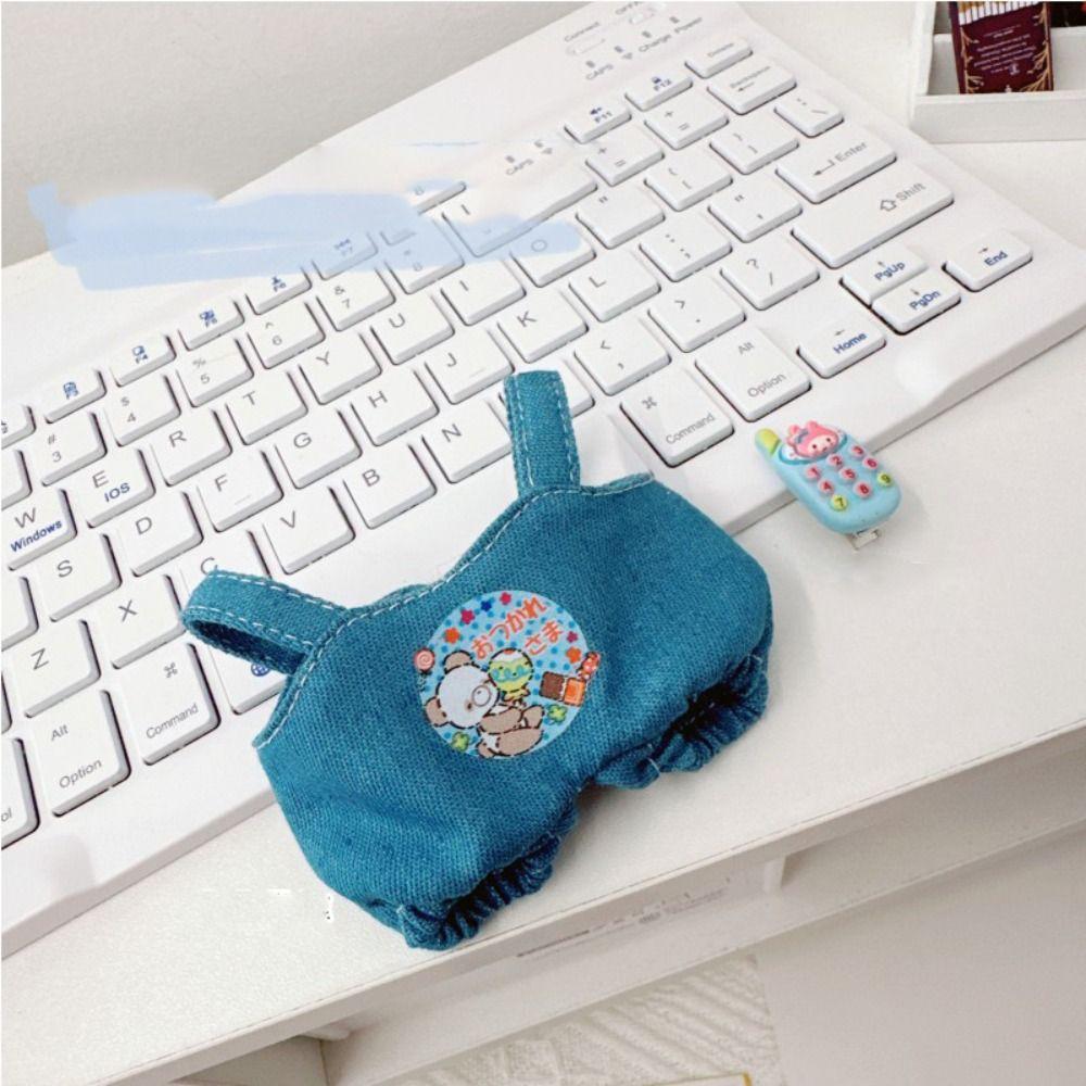 2 Styles Doll Lovely Dress Cartoon Jeans Overalls 10cm Cotton Doll/EXO Idol Dolls