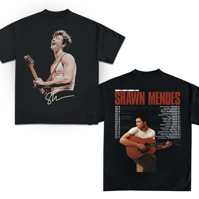On The Road Again Tour 2025 Tričko Novinka v módě Ležérní Volné Krátký rukáv Kulatý výstřih Vysoká kvalita Streetwear Shawn Mendes