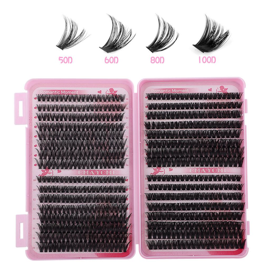 640 Tufts Of Natural Thick D-Song False Eyelashes 10-16Mmdiy Segmented Multi-Hair Single Tuft Eyelashes