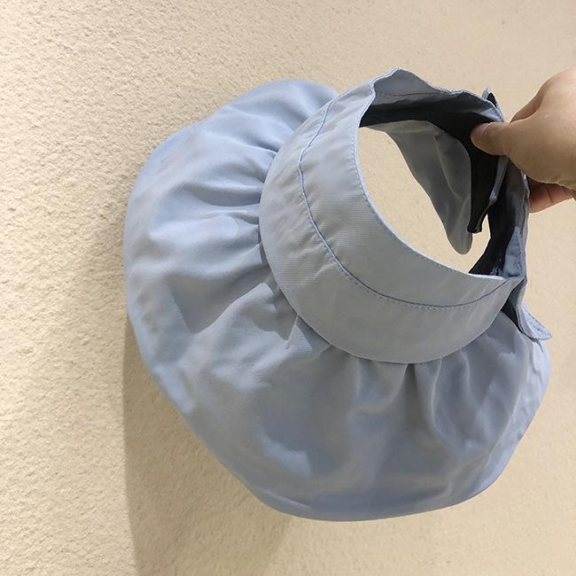 

Виниловая шляпа от солнца женская летняя защита от солнца шляпа с открытым верхом маска для лица дорожная прохладная шляпа складная защита от УФ-лучей шляпа от солнца тренд adult (54-58cm)