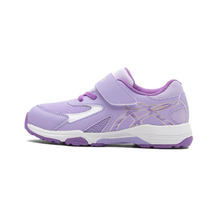 Asics Lazerbeam Kc-Mg Velcro Comfortable Simple Shock Absorption Low Top Kids Running Shoes Kids Running Shoes Purple 1154A158-500