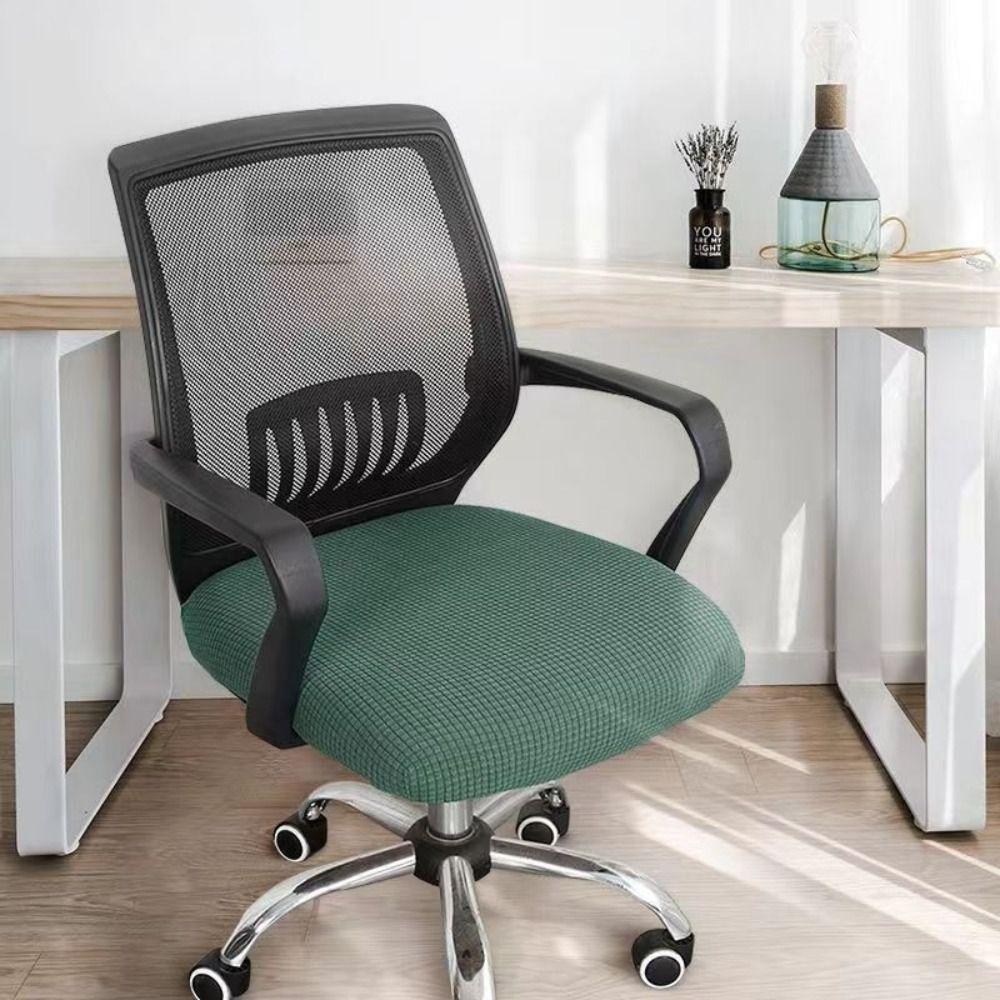 Velvet Spandex Office Chair Seat Covers Stretch Solid Color Armchair Seat Protector Removable Chair Dustproof Cover