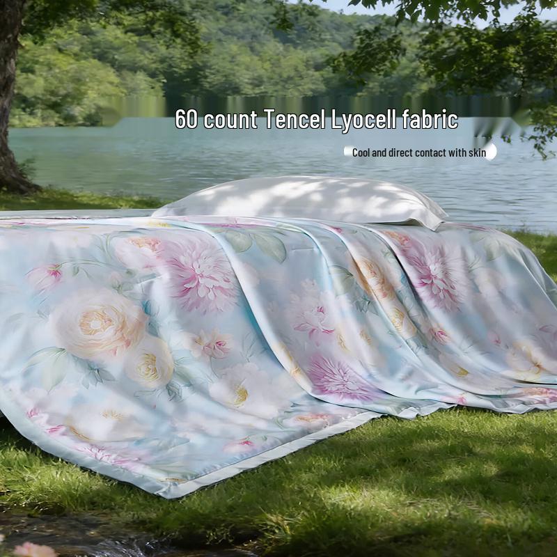 FUANNA 100% Mulberry Silk Summer Quilt with Tencel
