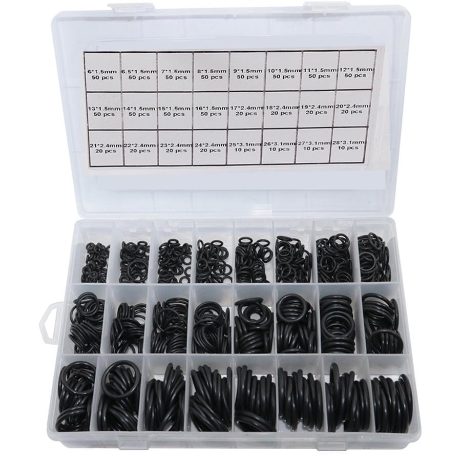 

800PCS Rubber O-Ring Seal Gasket Set OD 6mm to 28mm Thickness 1.5mm 2.4mm 3.1mm
