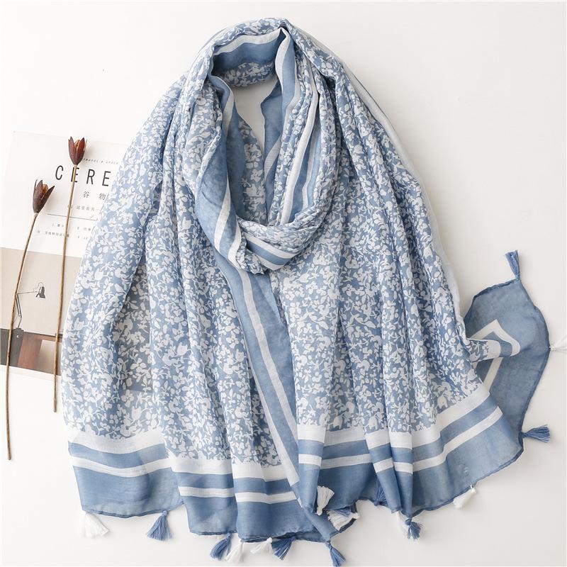 88*180cm Women Scarf Shawl Cotton Linen Feeling Tassel Pashmina Muslim Hijab Wrap Lady Viscose Scarf