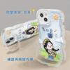 Happy Girl Applies To Apple 16promax Mobile Phone Case 13 Transparent Silicone 15 Double Bracket 14 Cute Cartoon 12