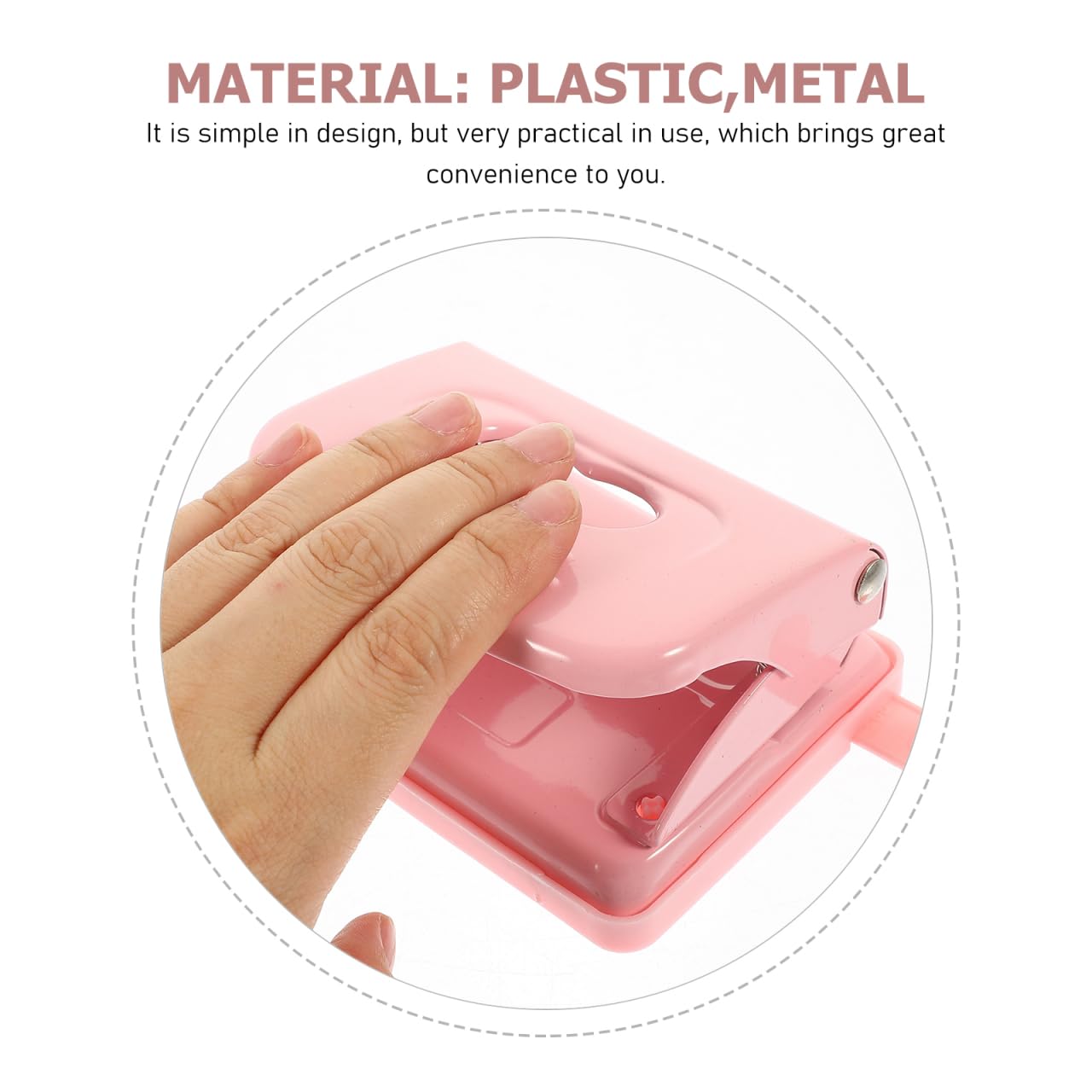 

STOBOK 2 Hole Paper Punch, Metal Pink Hole Punch Adjustable Hole Punch Mini Stapler Rose Gold Stapler for Office and Home