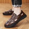 Handmade Summer Men's Sandals Leather Men's Shoes Casual Trekking Sneakers Outdoor Comfortable Breathable Travel Driving Shoes