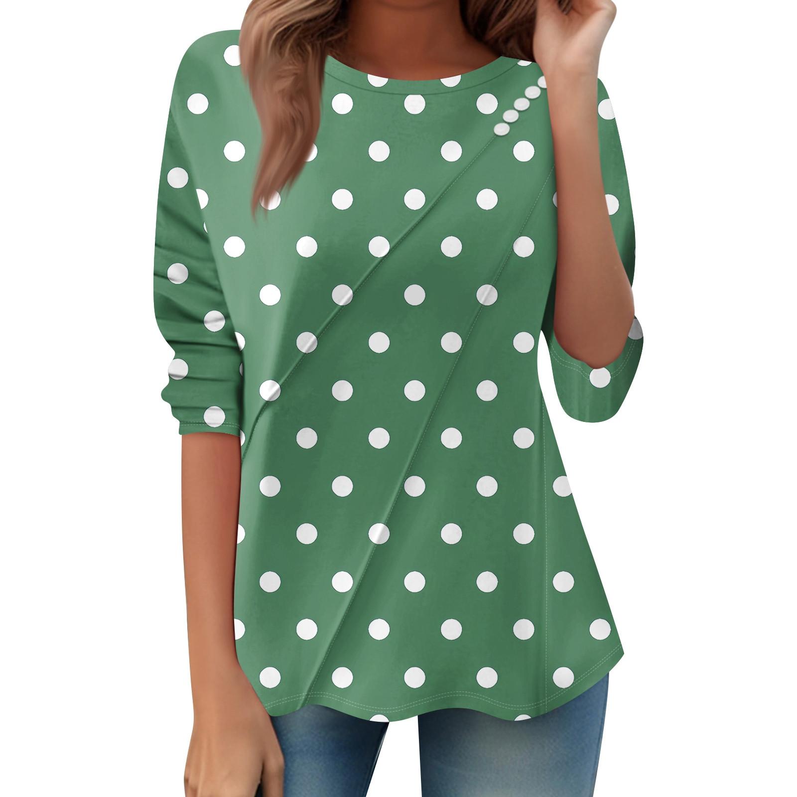 

Женский свободный повседневный топ с длинным рукавом, круглым вырезом, пуговицами, принтом в полоску, футболка XXL