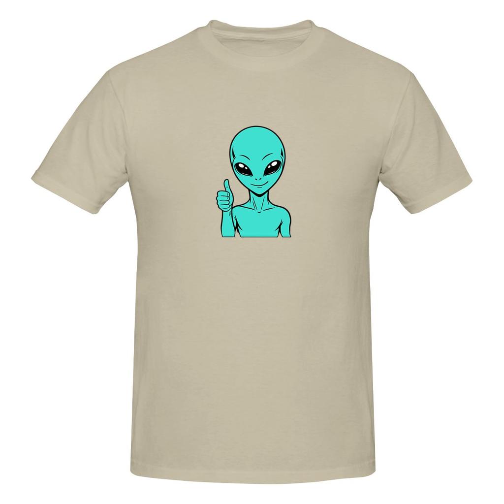 Zorgo Alien Thumbs Up Funny Space Alien Approval Sticker Slim Fit Tshirt Casual And Relaxed Solid Colors Short Sleeve