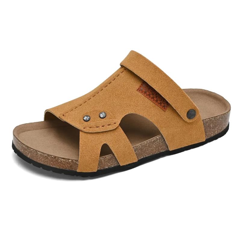 Erkekler İçin Rahat Günlük Yatak Odası Sandaletleri Düz Parmak Arası Terlikler Yaz Mantar Terlikler Yumuşak Tabanlı Ev Terlikleri Ayak Kemeri Destekli zapatos