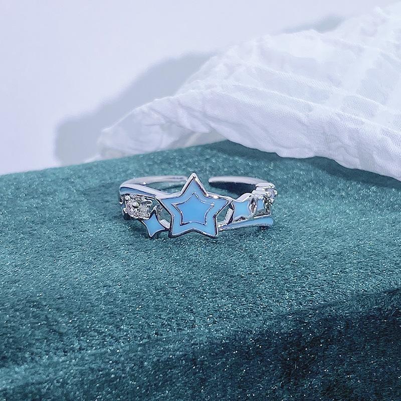 Small Fresh Enamel Oil Dripping Butterfly Cool Feeling Open Ring Women'S High Sense Stacking Wearing Niche Design Ring