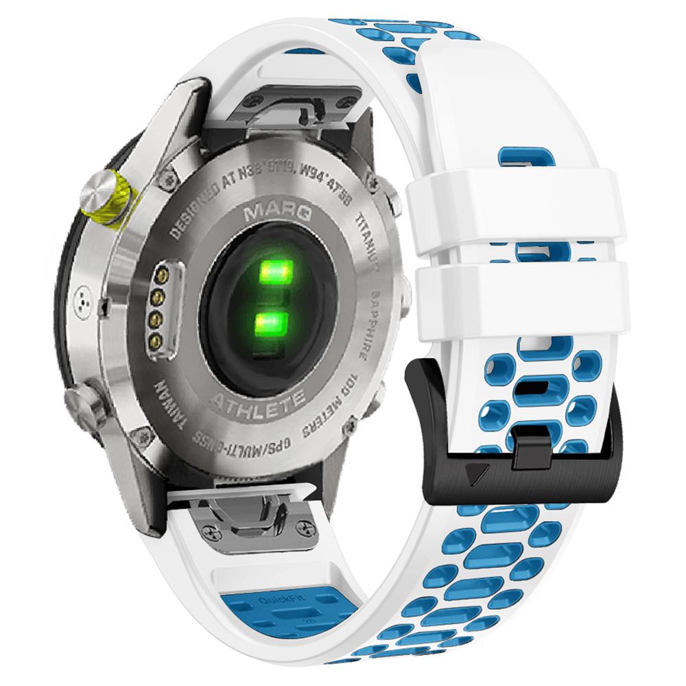 Pro Garmin Fenix 7X/7X Pro/6X Quickfit 26mm řemínek k hodinkám Třířadé otvory Dvoubarevný silikonový pásek