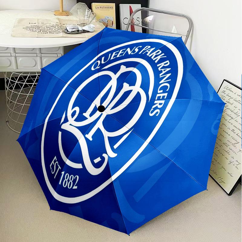 Queens Rangers Football Automatic Folding Umbrella - 8-Rib Travel Umbrella with Auto Open/Close & Portable Gifts for Holidays or Birthdays