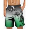Summer Men's Tropical Floral Print Beach Shorts Quick Dry Drawstring Swim Trunks