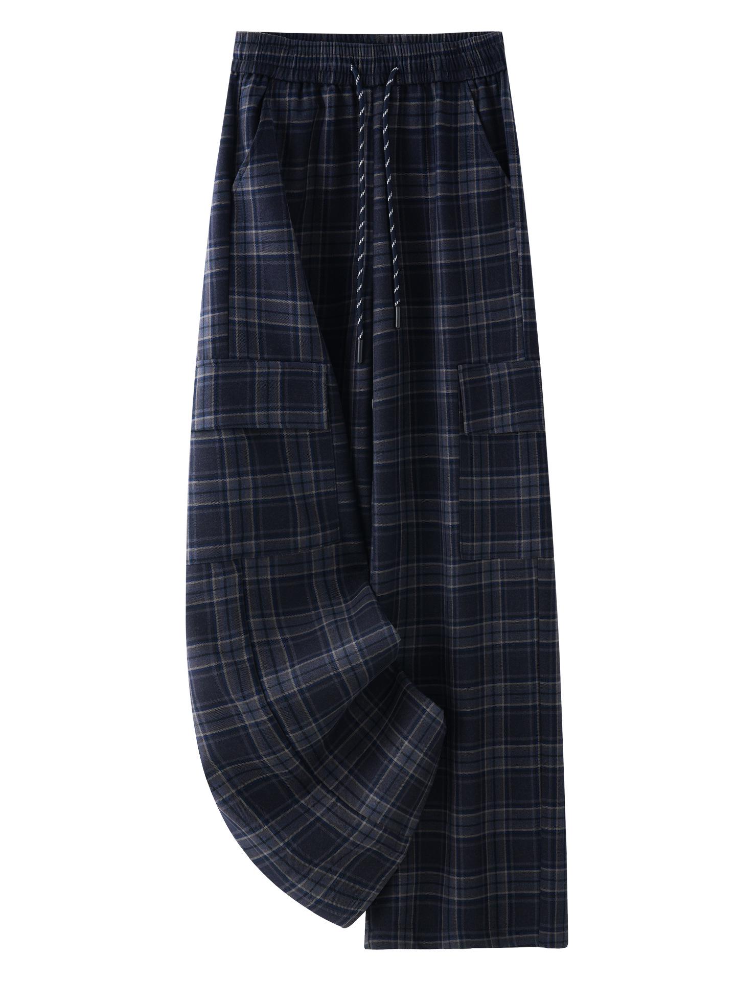 

2025 Women s Plaid High-Waisted Wide-Leg Pants – Autumn/Winter Casual Loose Fit 27/M (95-105 lbs recommended)