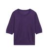 Spring & Autumn Knit Loose 3/4 Sleeve T-shirt for Women - Ice Silk, Stylish Large Size Base Layer