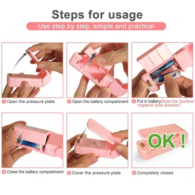 Mini Bag Sealer Machine Portable Plastic Package Bag Clip Sealing Machine Kitchen Gadgets Food Snack Bag Storage Heat Sealer