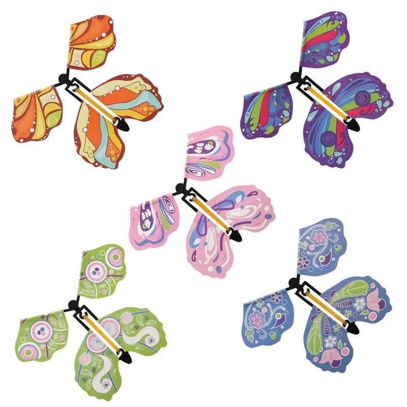 10/20PC Color Magic Flying Butterfly Wrapping Toy Bookmark Celebrity Color Butterfly Simulation Party Gift Children's Decoration