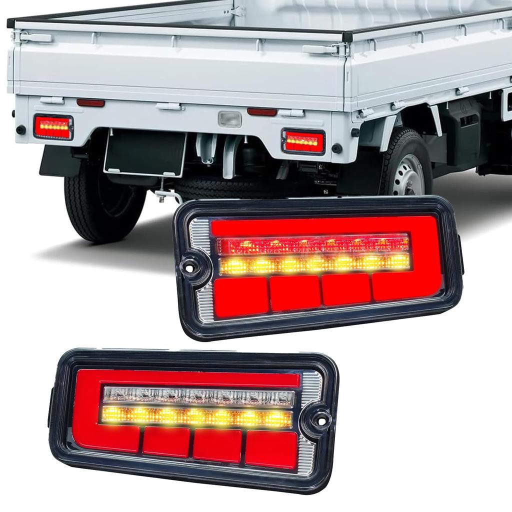 Archaic Hijet Truck Jumbo Tail Lamps for and S510 Series Genuine Replacement LED Tail Lamps with Sequential Turn and Prevention Resistors Set