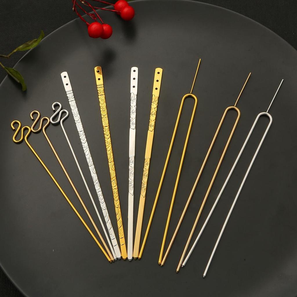 Metal Hairpin Base DIY Material for Crafting Hair Jewelry Accessories