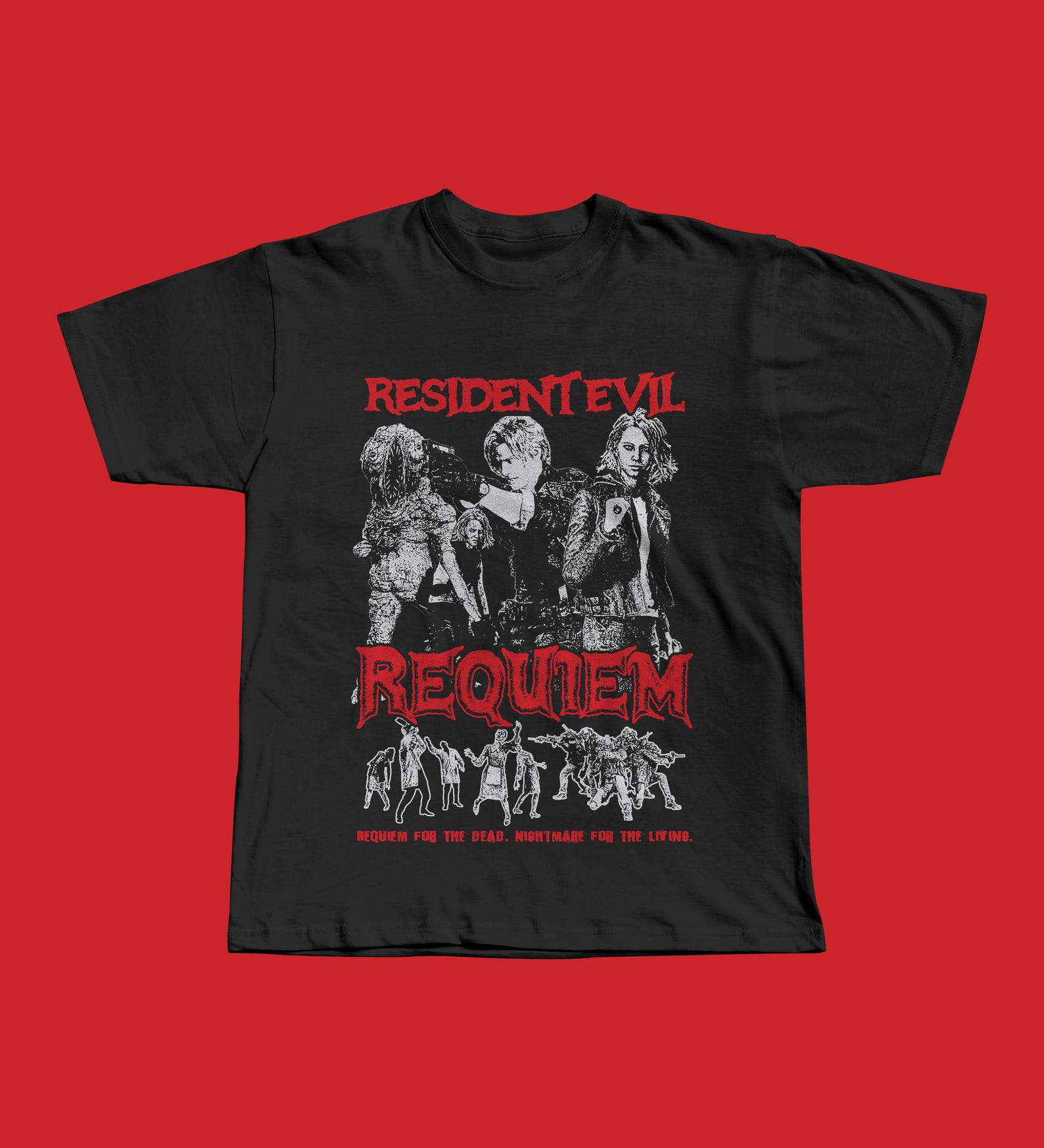 Футболка Resident Evil Requiem, Леон С. Графическая футболка с изображением зомби Кеннеди 2XL