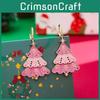 Premium Pink Alloy Christmas Tree Earrings And Necklace Set Perfect For Gatherings Holiday