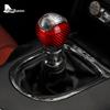 KUIC Gear Shift Knob Trim Cover For Ford Mustang 2015- Real Carbon Fiber Car Interior Trim Accessories