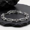 New Fahison Men's Chain Bracelet,Stainless Steel Silver Color Adjustbale Link Wristband,Hip Hop Jewelry Gift