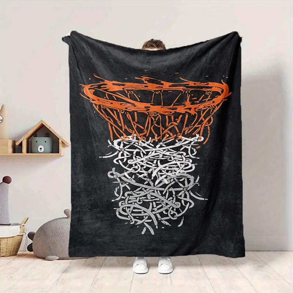 1 Stück Basketballnetz-Decke, Leichte Flanell-Kuscheldecke für Sofa, Bett, Reisen, Camping, Wohnzimmer, Büro, Couch081