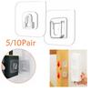 5/10 Pair Double-Sided Self-Adhesive Wall-Mounted Hook for Kitchen, Bathroom, Household Decoration Shelf and Wall Storage Tools