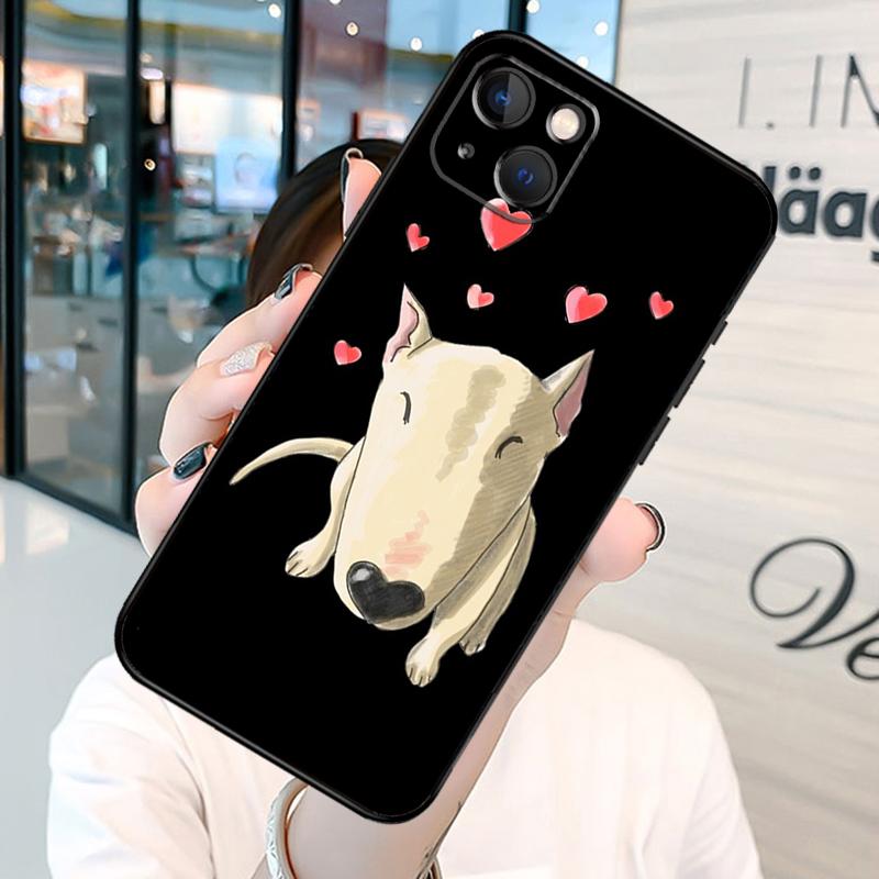 English Bull Terrier Dog Bumper Phone Case For iPhone 11 12 13 14 15 16 Pro X XR XS Max Plus Back Cover