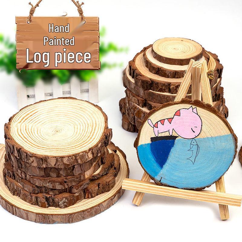 DIY Hand-Painted Wooden Slices for Crafts and Kindergarten Decor – Small Natural Wood Pieces with Growth Rings