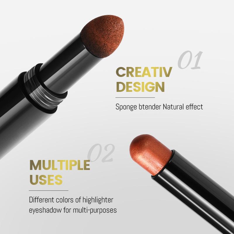 Lidschattenstift mit zwei Enden, Perlglanz-Lidschattenstift, Highlighter, Hervorhebung, nicht verschmierendes Augen-Make-up