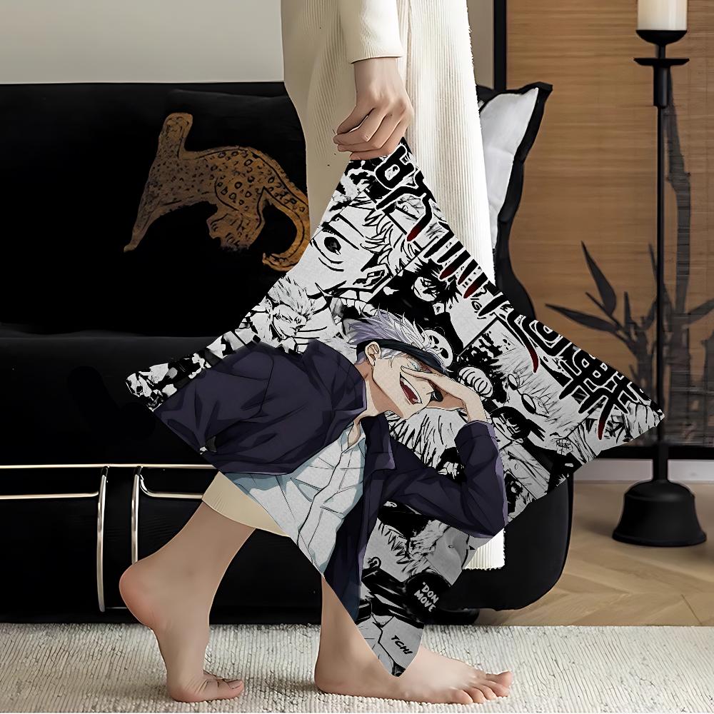 Satoru Gojo Anime Pillow Covers Cartoon Sofa Decorative Home Double-Sided Printing Short Plush Cute Cushion Cover