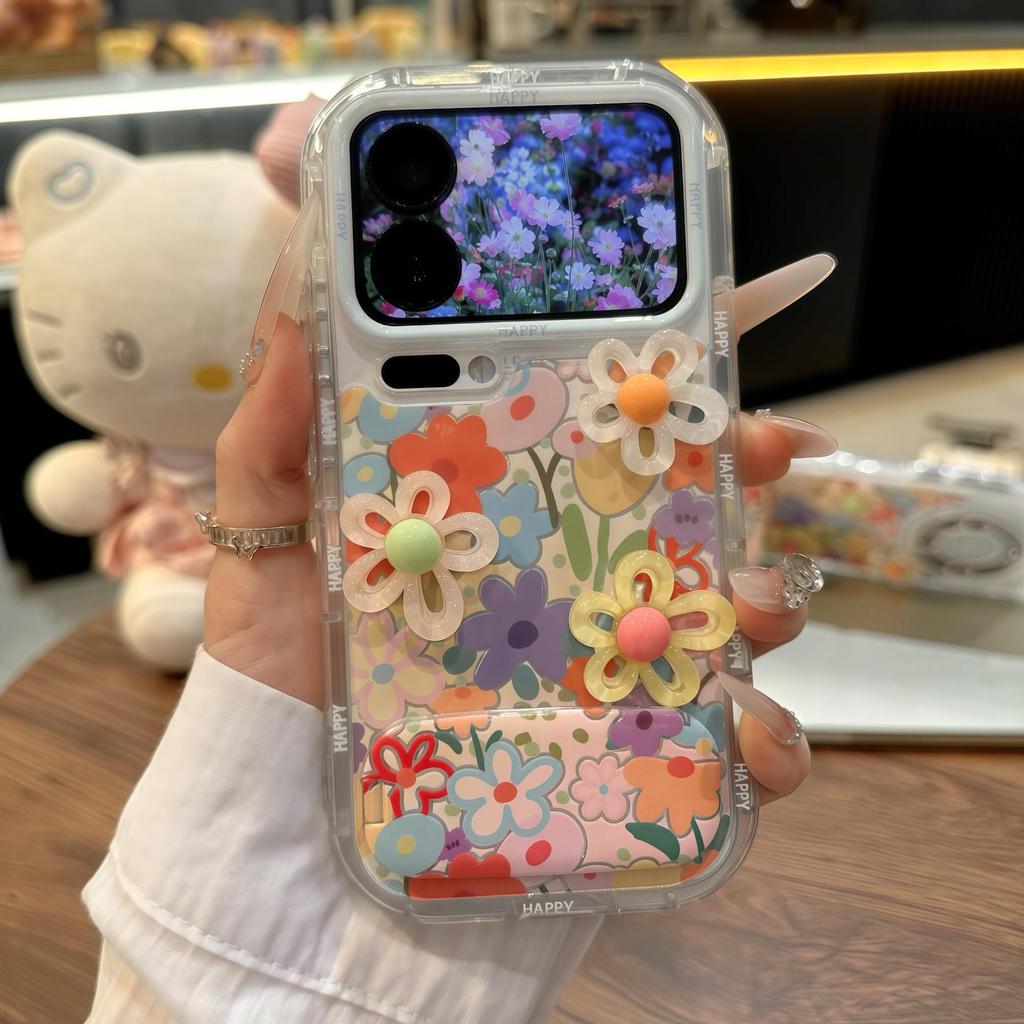 Full-Screen Floral Case for iPhone 14 PLUS, 15, 16 Pro, and 17 Promax